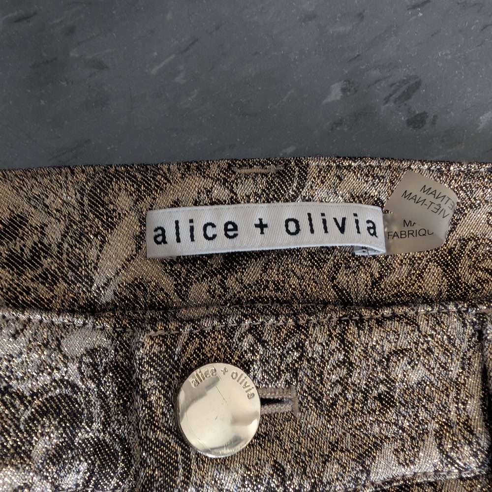 Alice + Olivia Metallic Paisley Pants - Picture 4 of 8